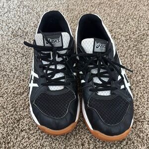 Asics Black and White Athletic Shoes for Indoor Sports